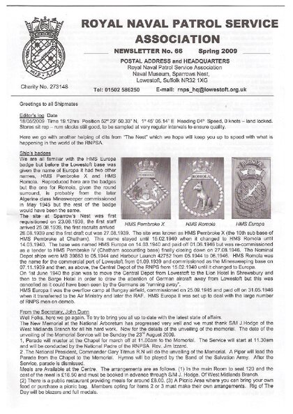 Preview of newsletter 66 spring 2009