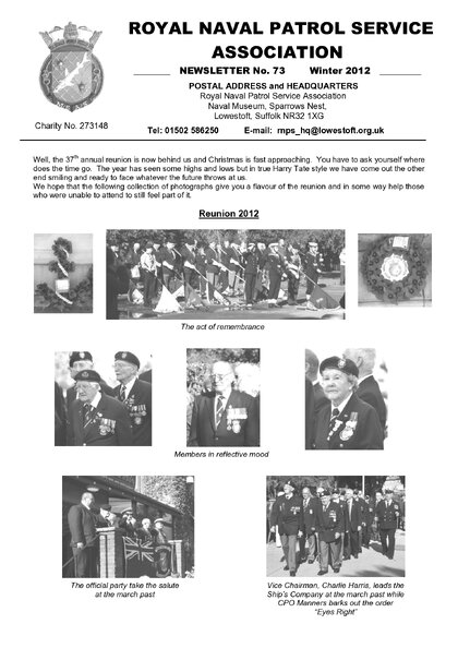 Preview of newsletter 73 winter 2012